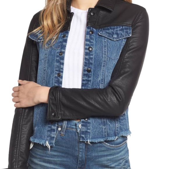 BLANK NYC FAUX LEATHER DENIM MOTO JACKET - Picture 2 of 8